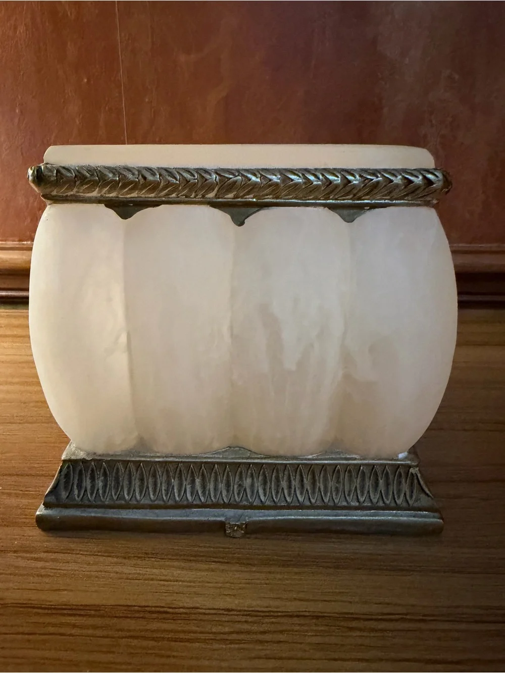 Elegant Springmaid Palais Cream & Gold Faux Marble Resin Tissue Box Cover 6” - Picture 3 of 11